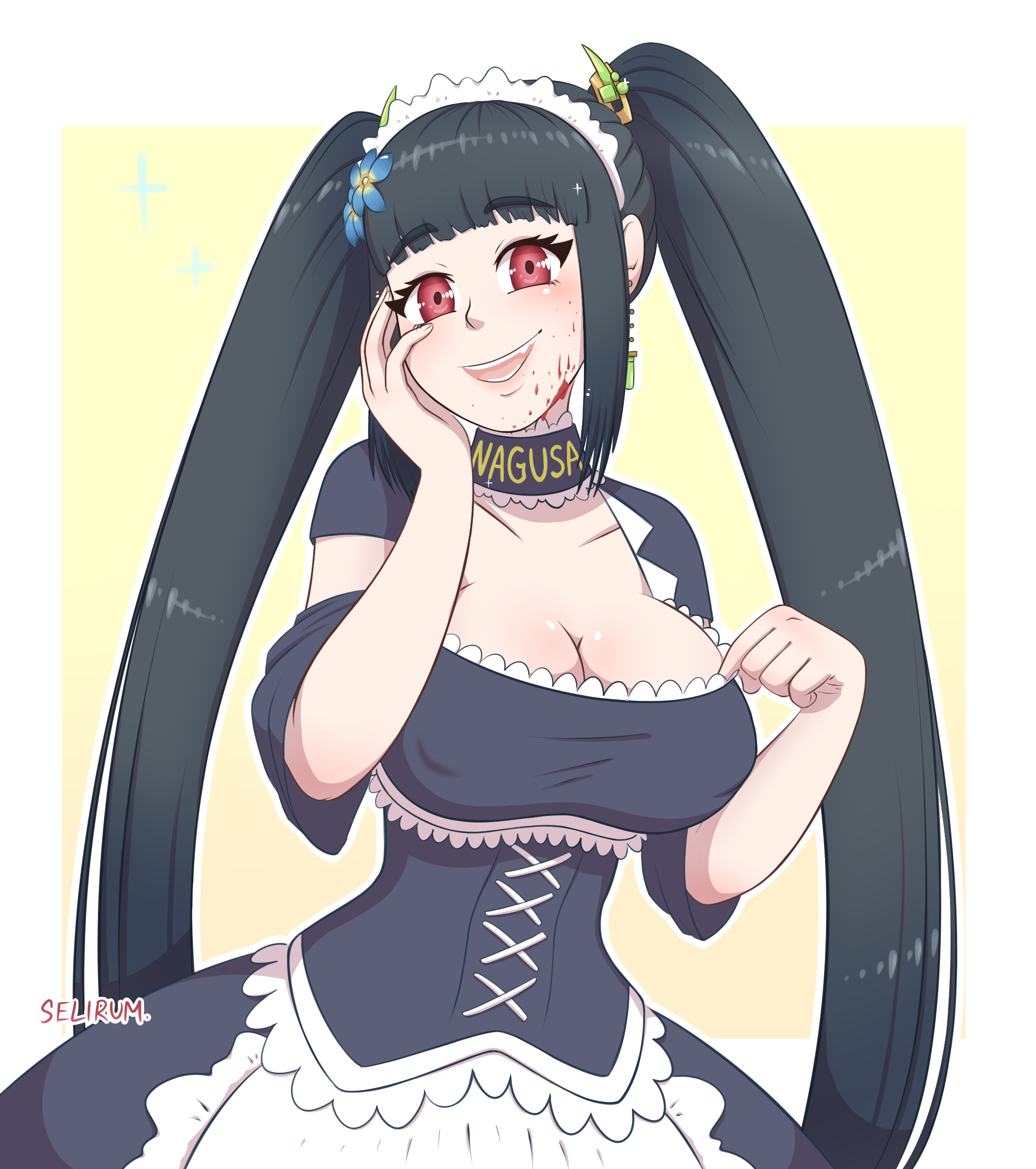 Shizurin ecstatically gazes at you, utterly devoted to you.  Never mind the blood or the unsettling look in her eyes.
